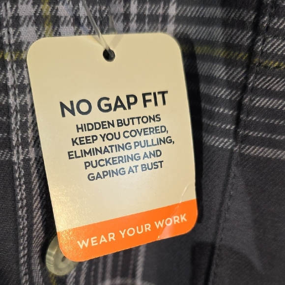 Upcycled Plaid Button Down Shirt with Wolf Design - Picture 8 of 11